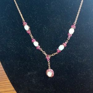 GORGEOUS 14K GOLD NECKLACE real rubies & opals - 8+ grams, One Of A Kind
